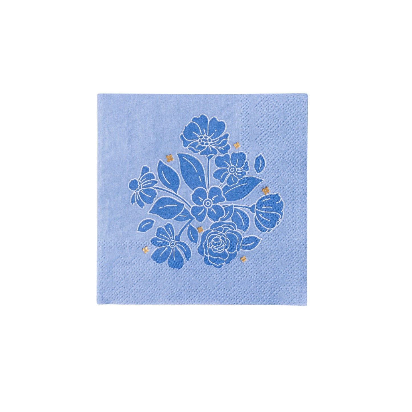 Belle Blue Elegant Floral Cocktail Napkins