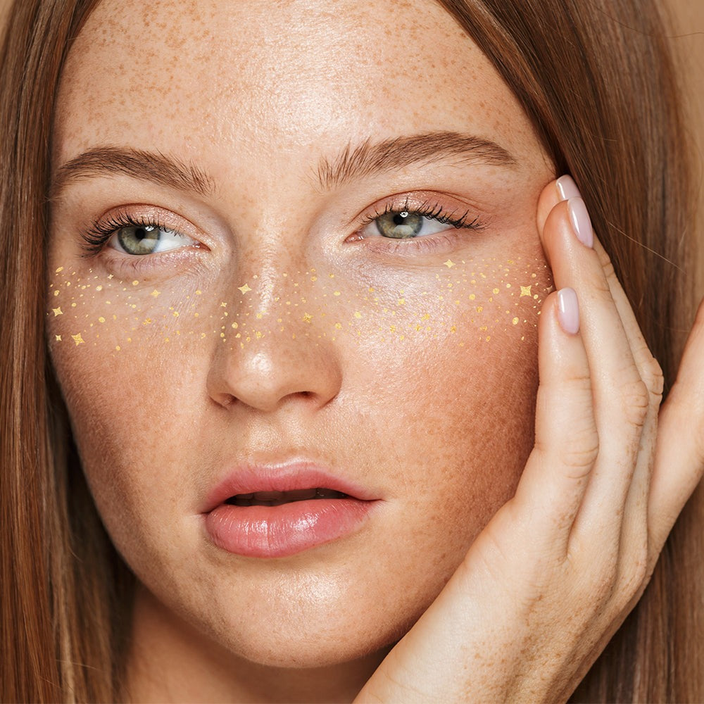 Gold Glitter Freckles Temporary Tattoos