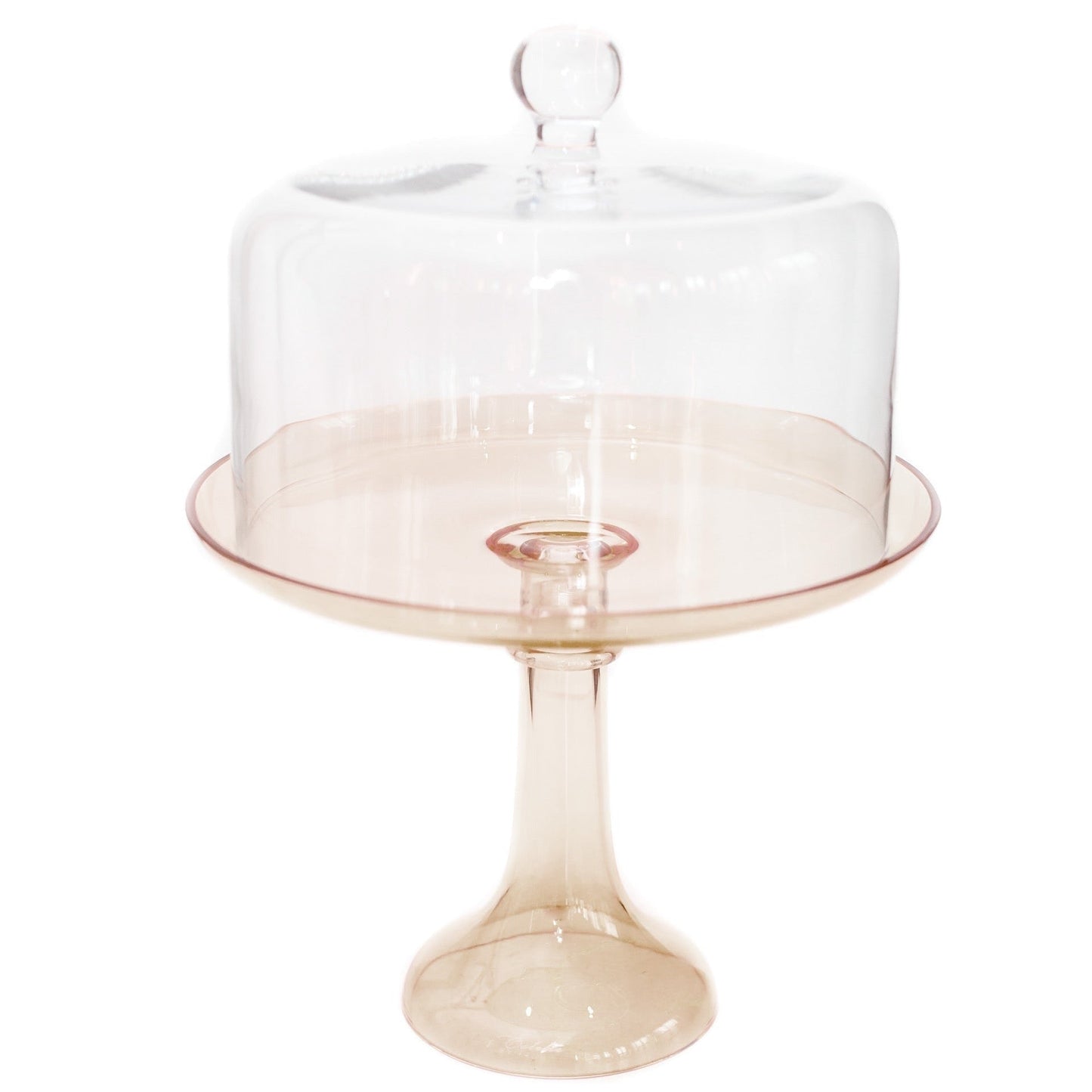Amber Smoke Glass Cake Stand