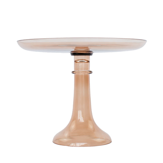 Amber Smoke Glass Cake Stand