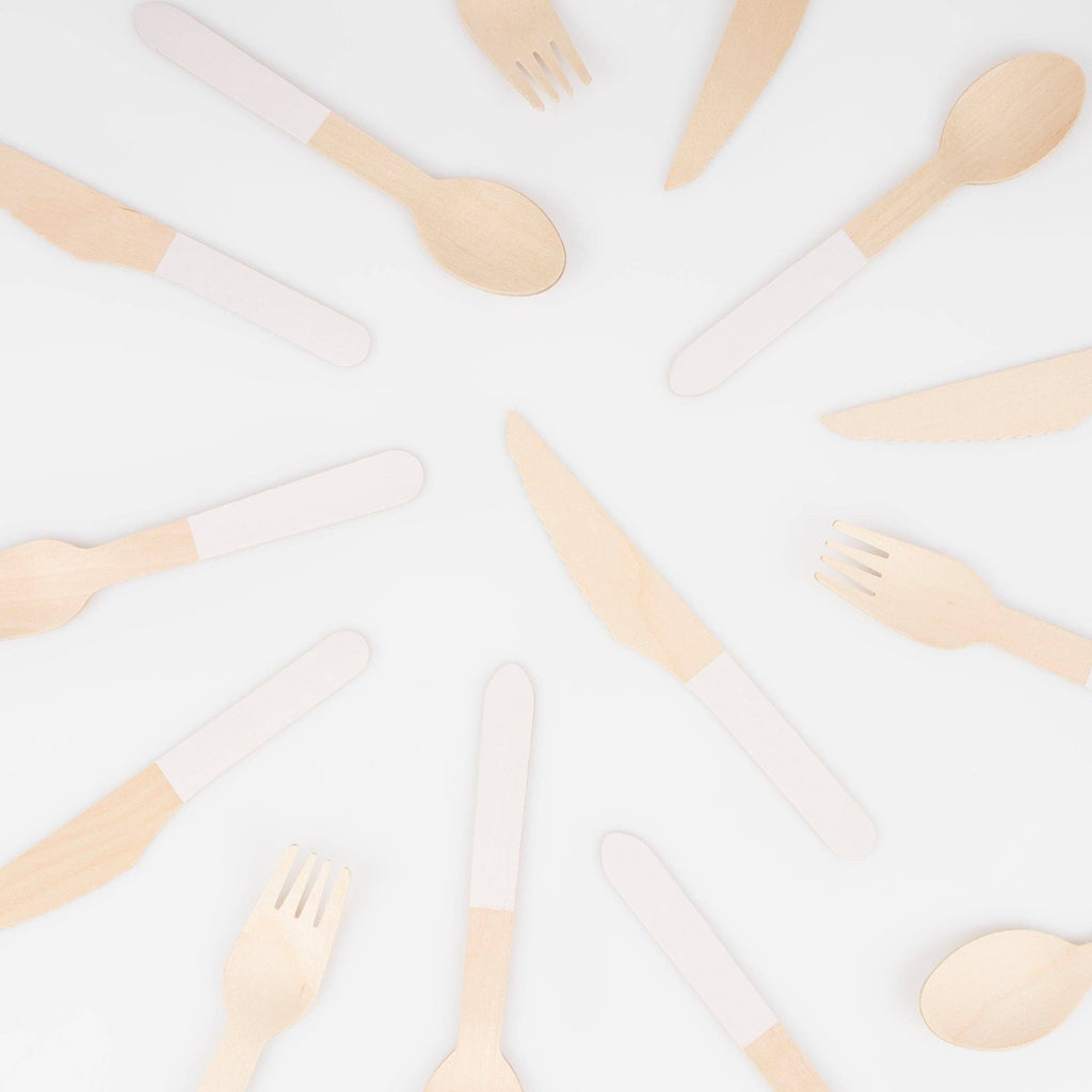 Ballet Slipper Pink Wooden Cutlery Set