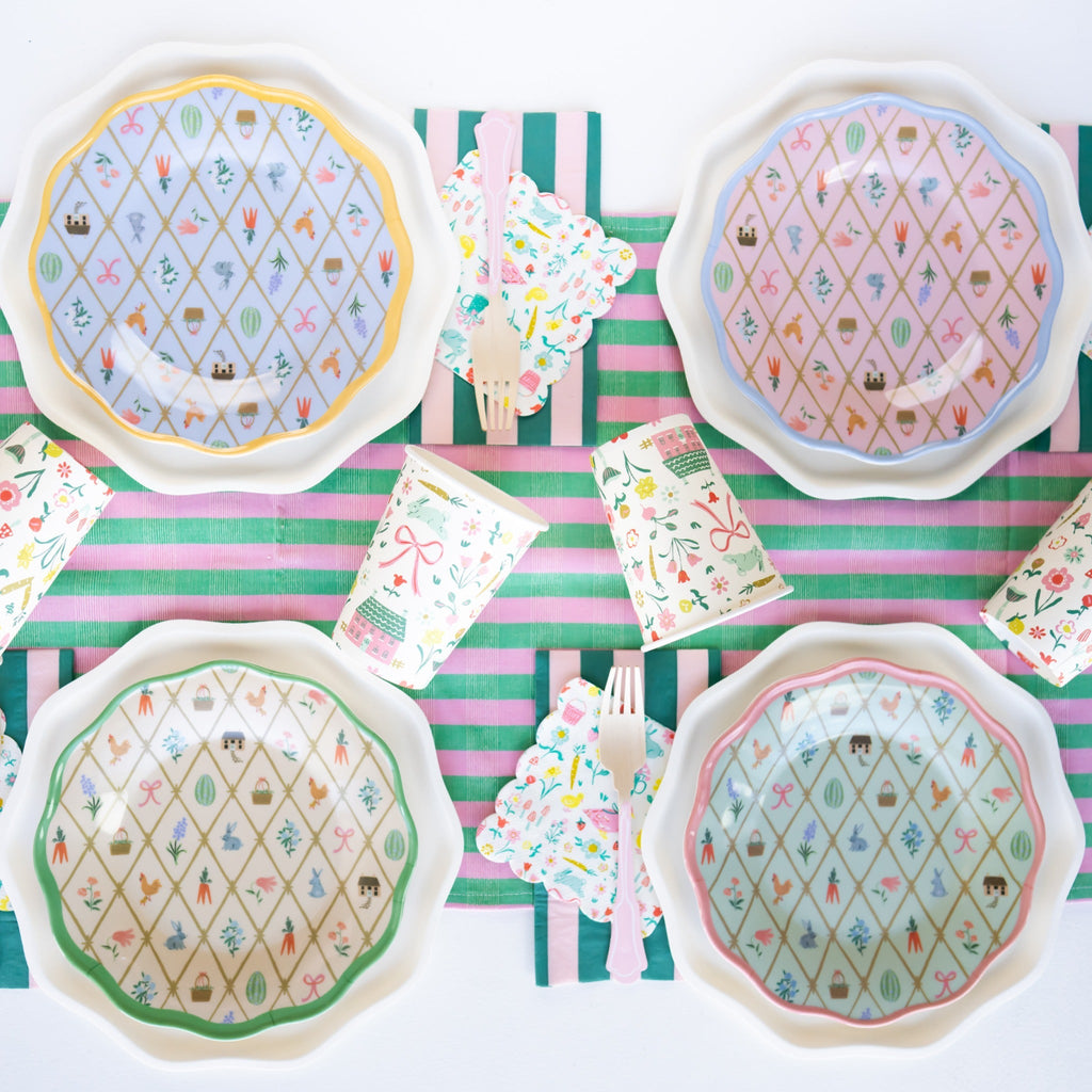 Pink & Green Signature Cabana Stripe Guest Towels