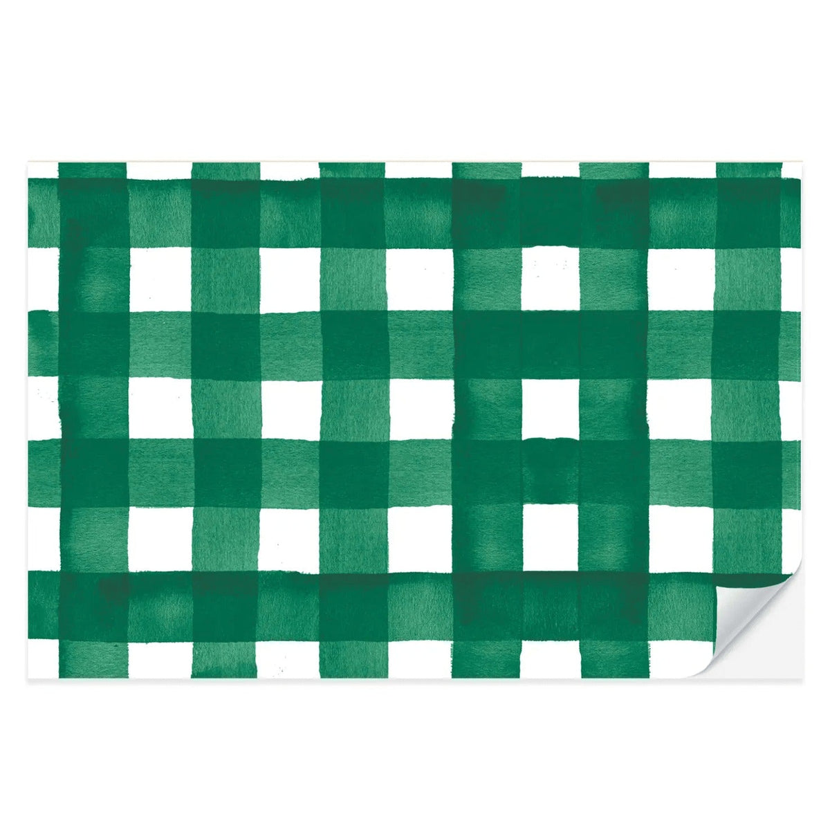 Dark Green Gingham Paper Placemats