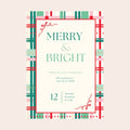 Merry & Bright Plaid Christmas Digital Party Invitation