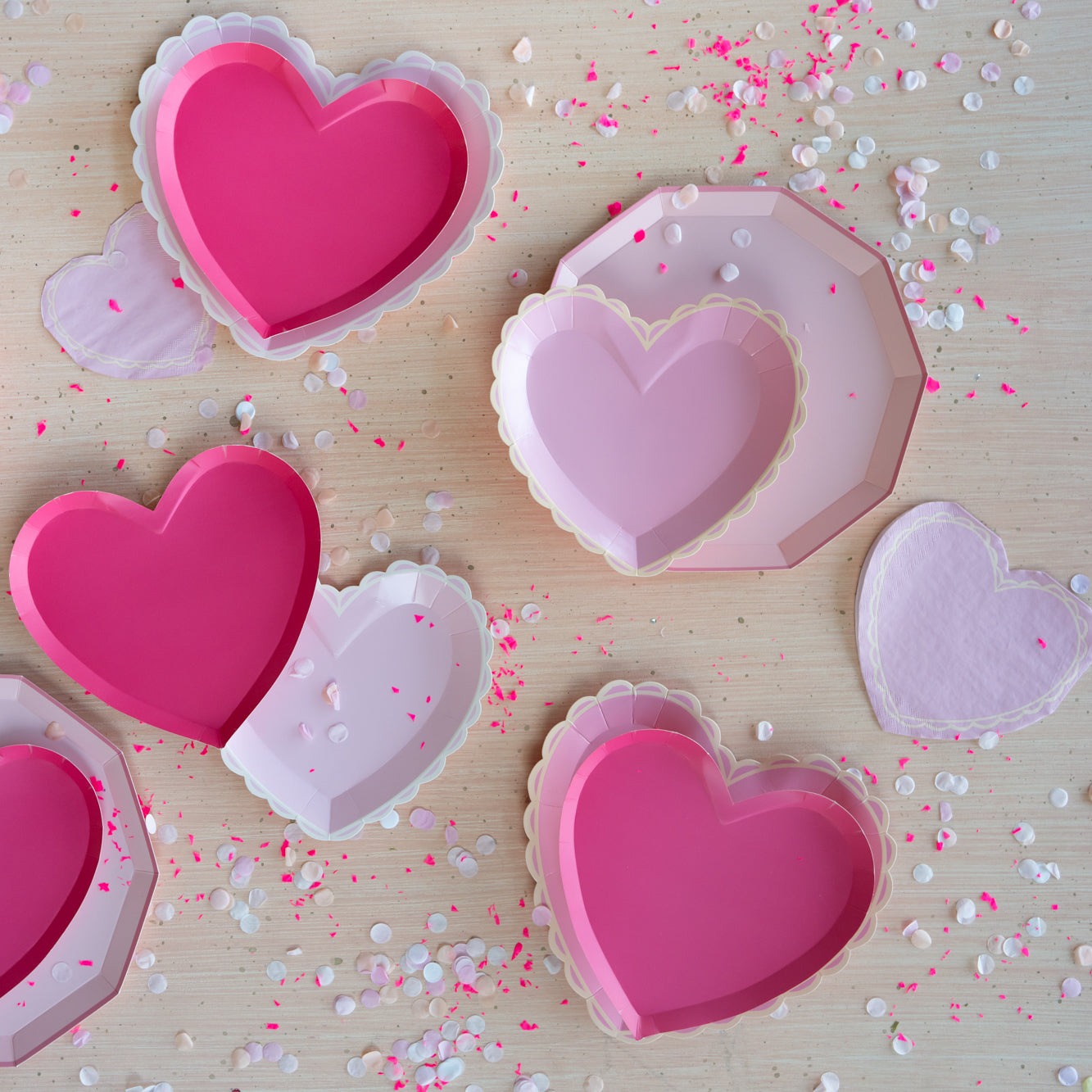 Haute Pink Heart Shaped Plates