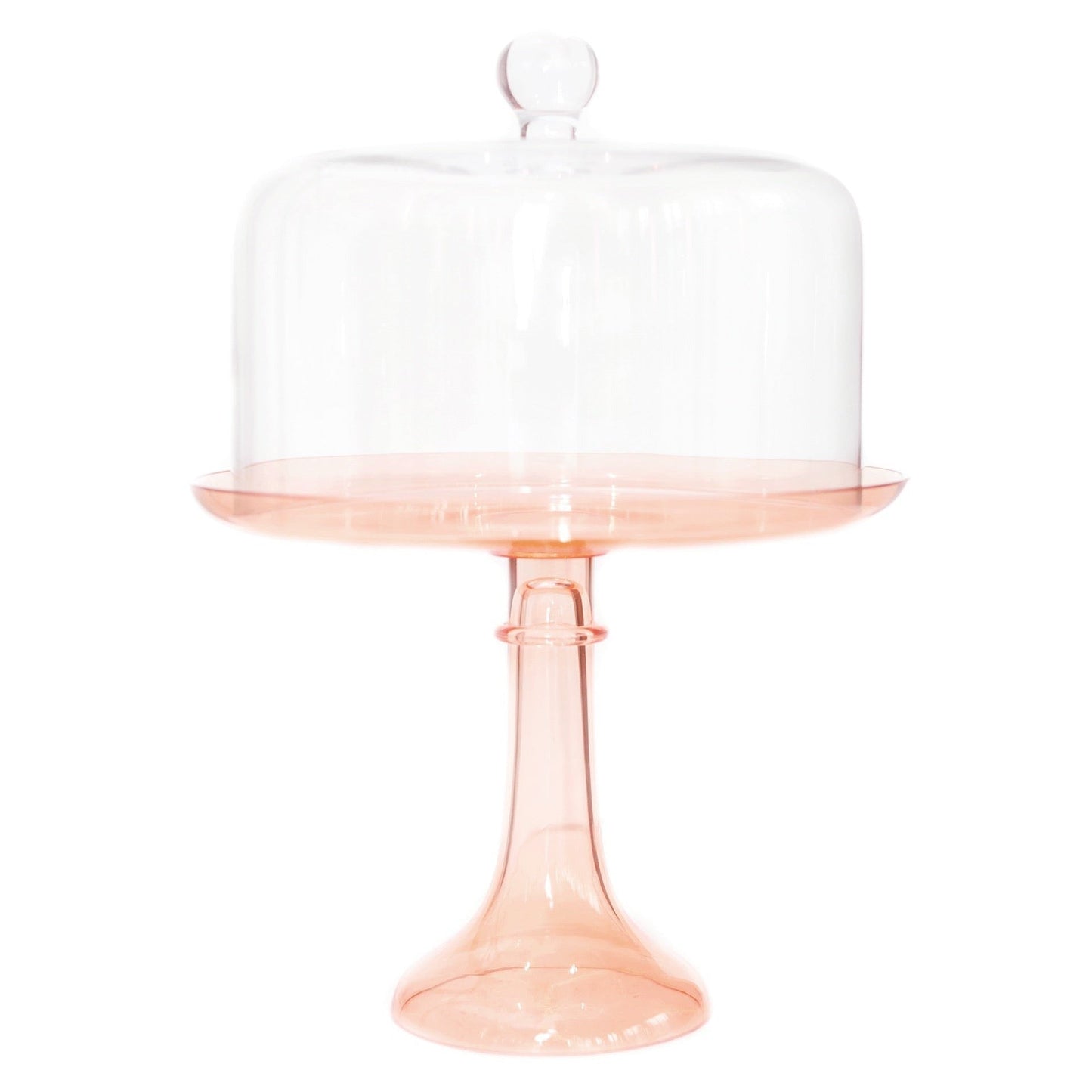 Blush Pink Glass Cake Stand