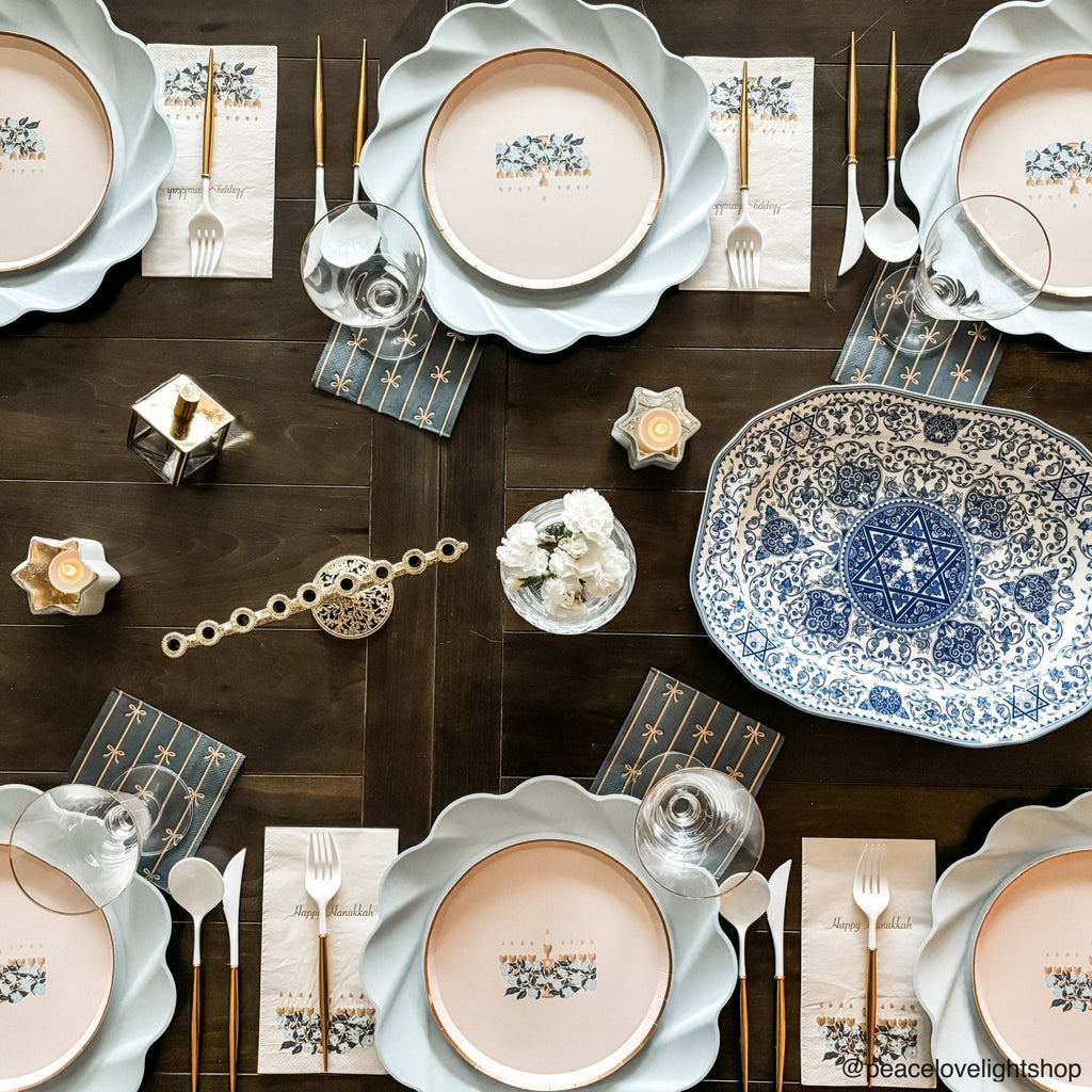 Bonjour Fête X One & Only Paper Happy Hanukkah Menorah Small Plates