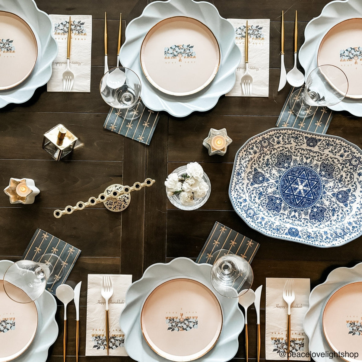 Bonjour Fête X One & Only Paper Happy Hanukkah Menorah Small Plates