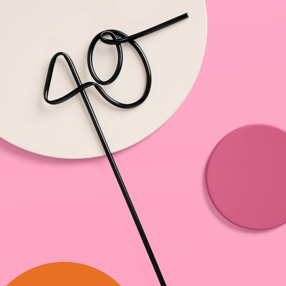 40 Birthday Reusable Straw