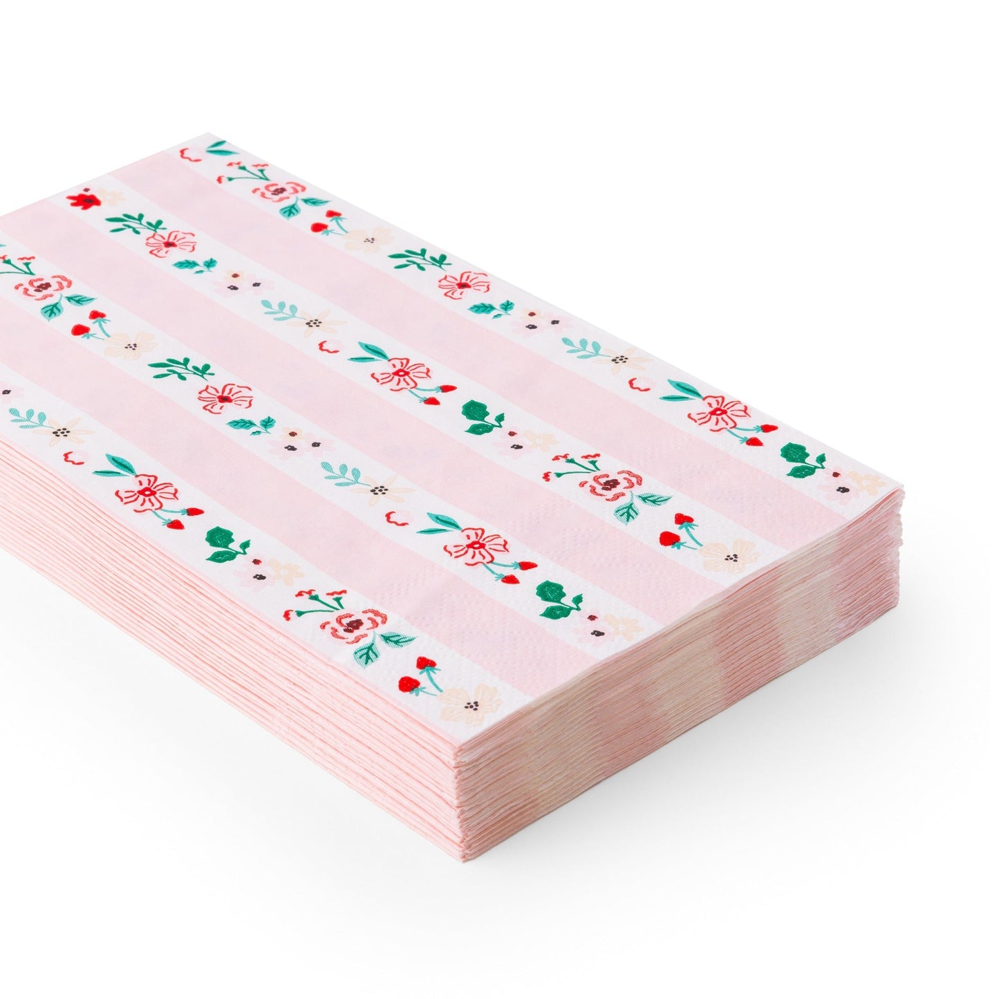 Pink & Red Floral Stripe Guest Towels