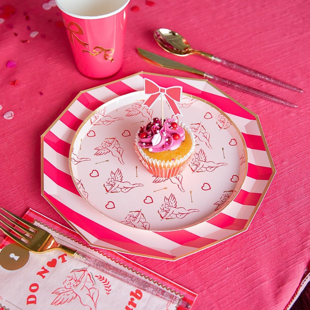 Light & Haute Pink Signature Cabana Stripe Large Plates