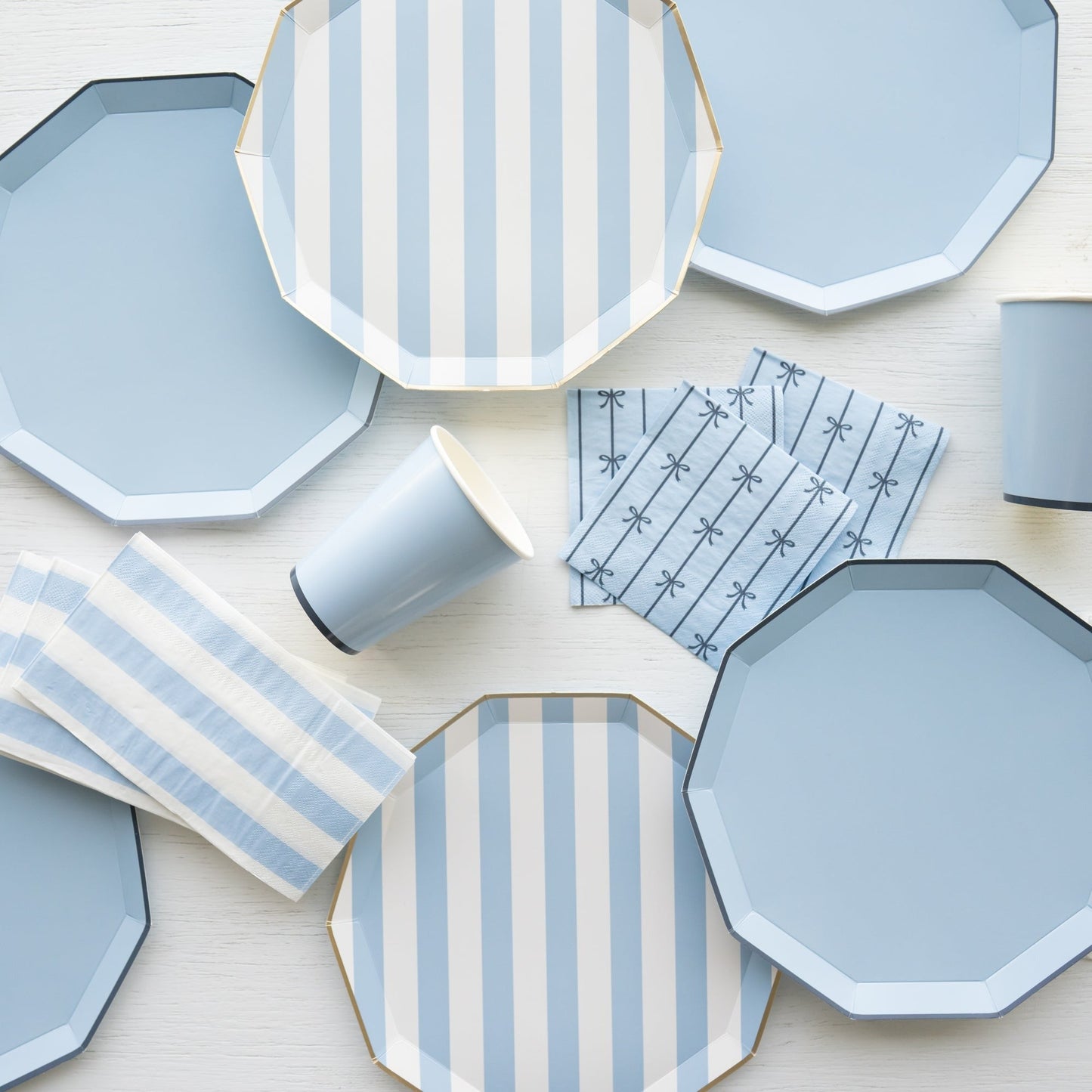 Sky Blue Signature Cabana Stripe Guest Towels