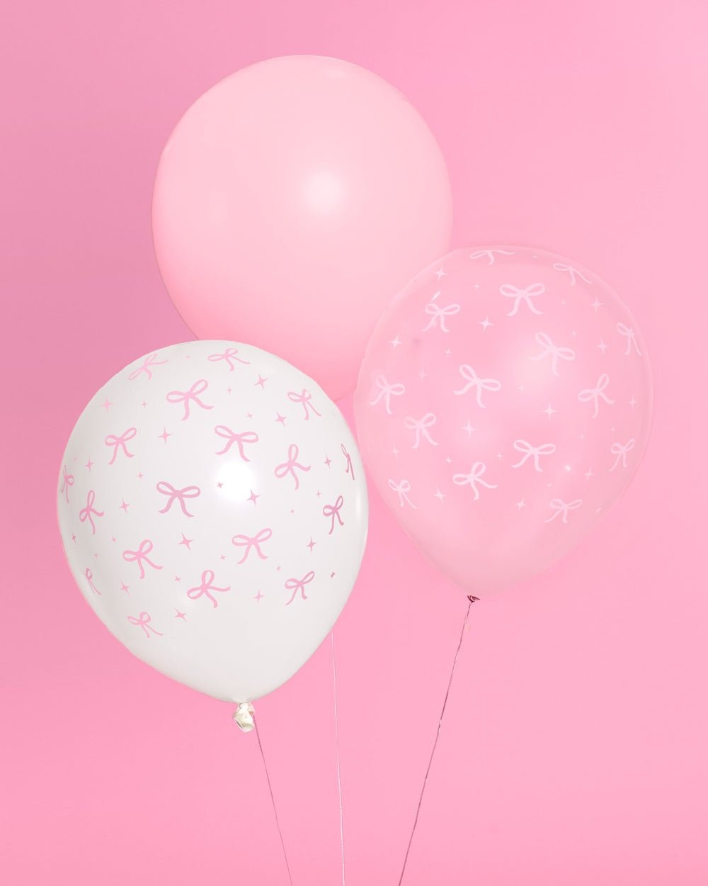 Pink Bow Bridal Latex Balloons