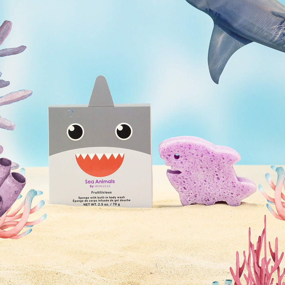 Sammy Shark Shower Buffer Sponge