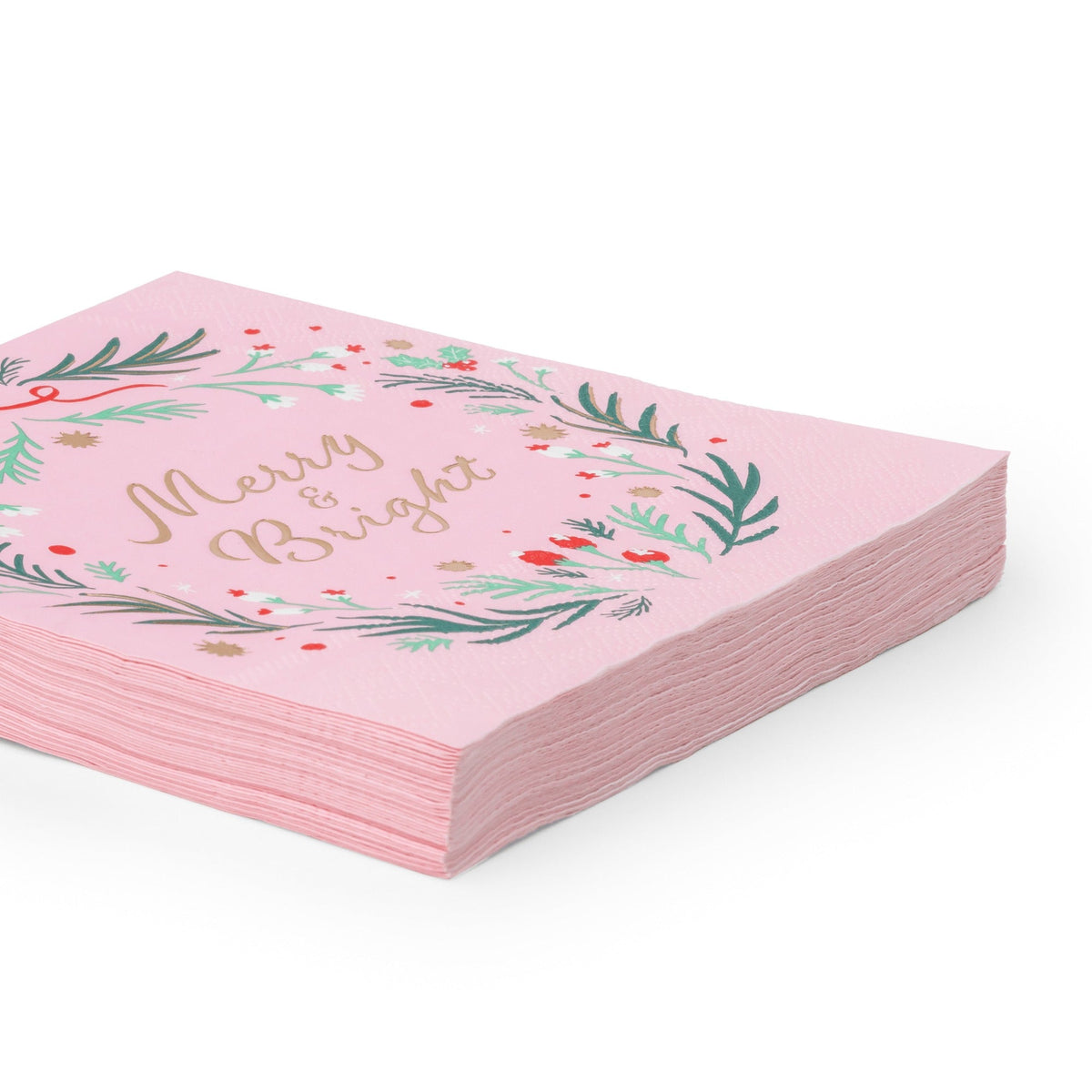 Pink Christmas Wreath Large Napkins