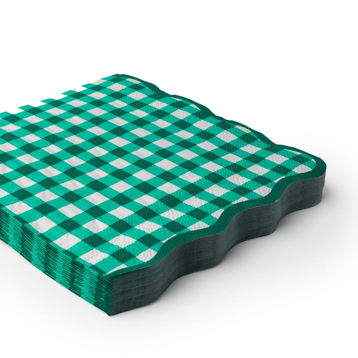 Elegant Emerald Green Gingham Dinner Napkins