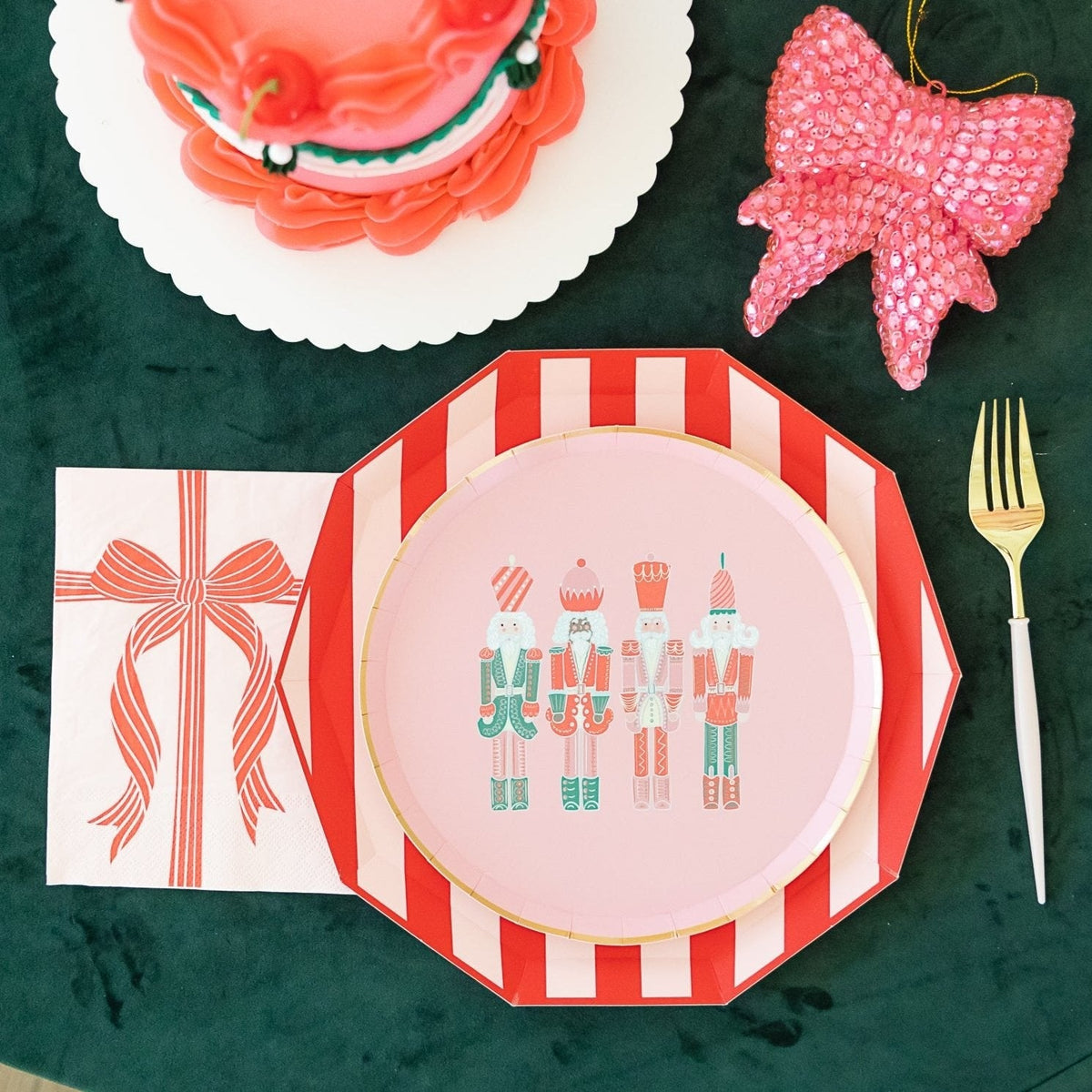 Pink & Red Signature Cabana Stripe Plates