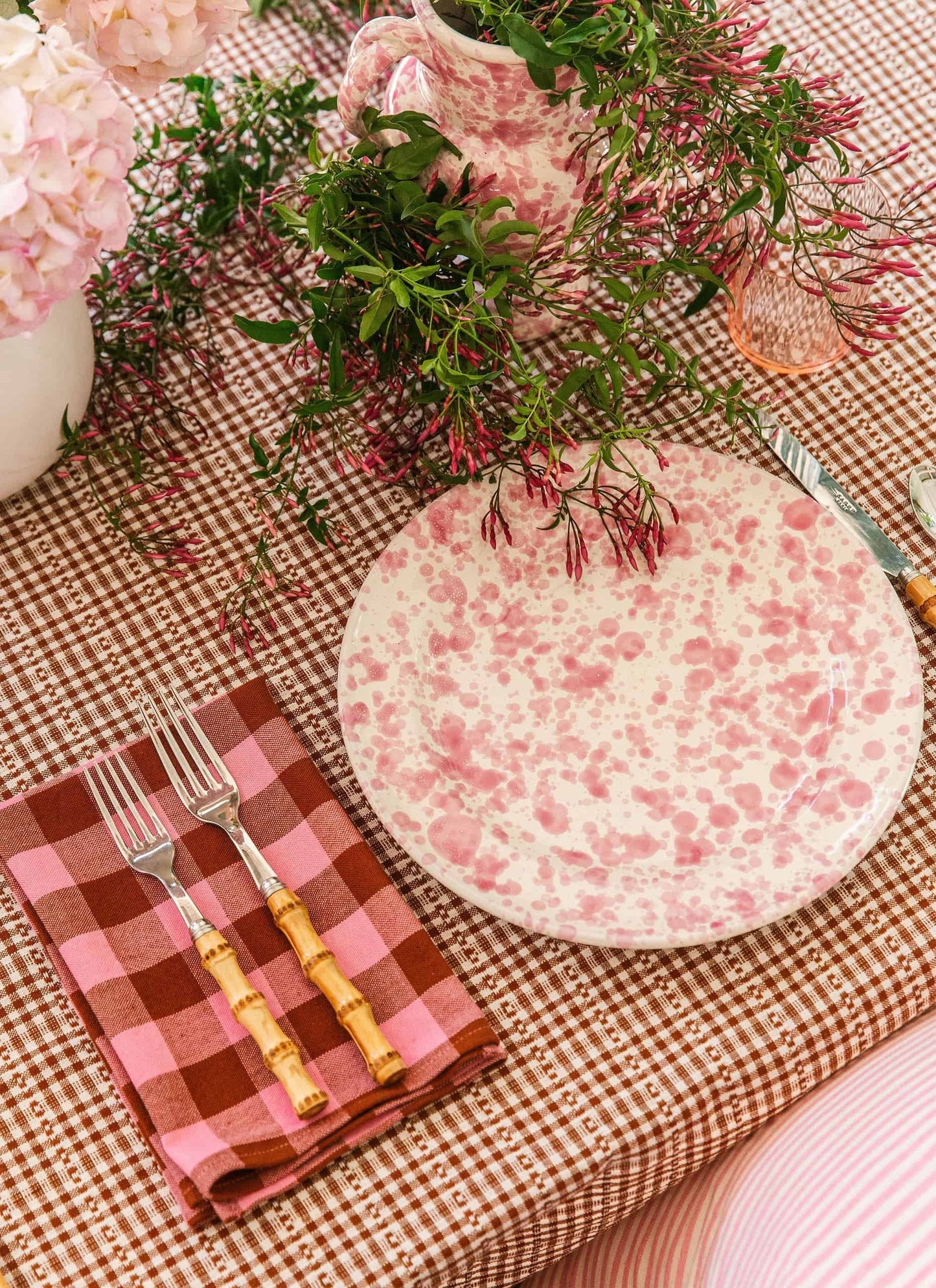 Gingham Candy Nutmeg & Pink Napkins