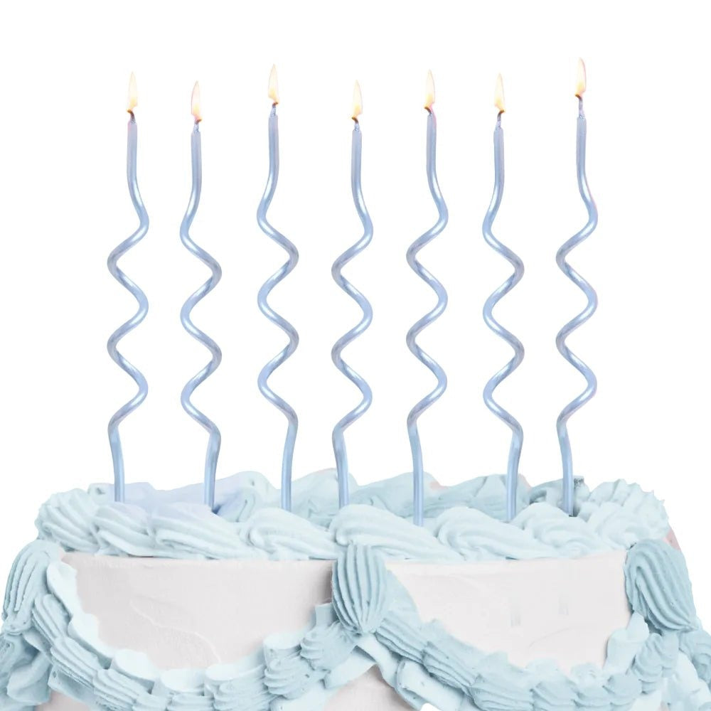 Blue Swirly Birthday Candles