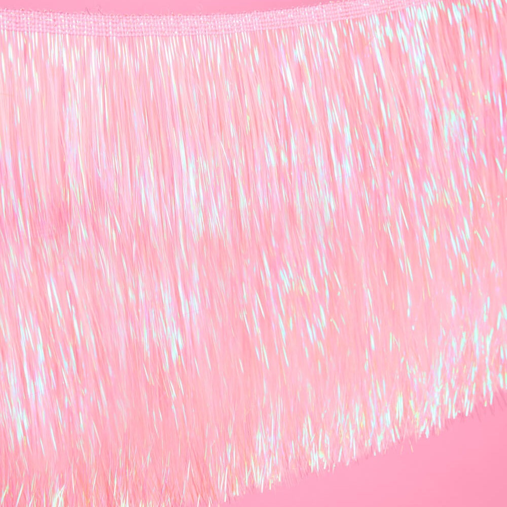 Light Pink Iridescent Fringe Banner