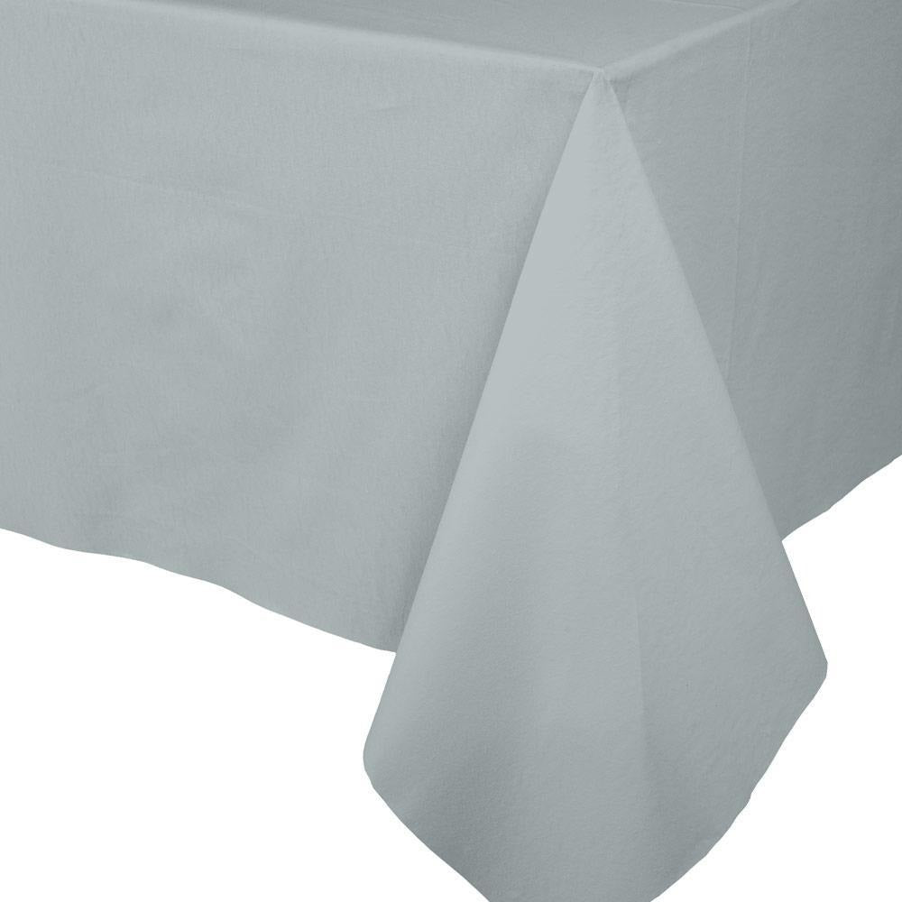 Silver Paper Linen Like Table Cover