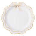 Elegant Cream & Gold Bow Dinner Plates