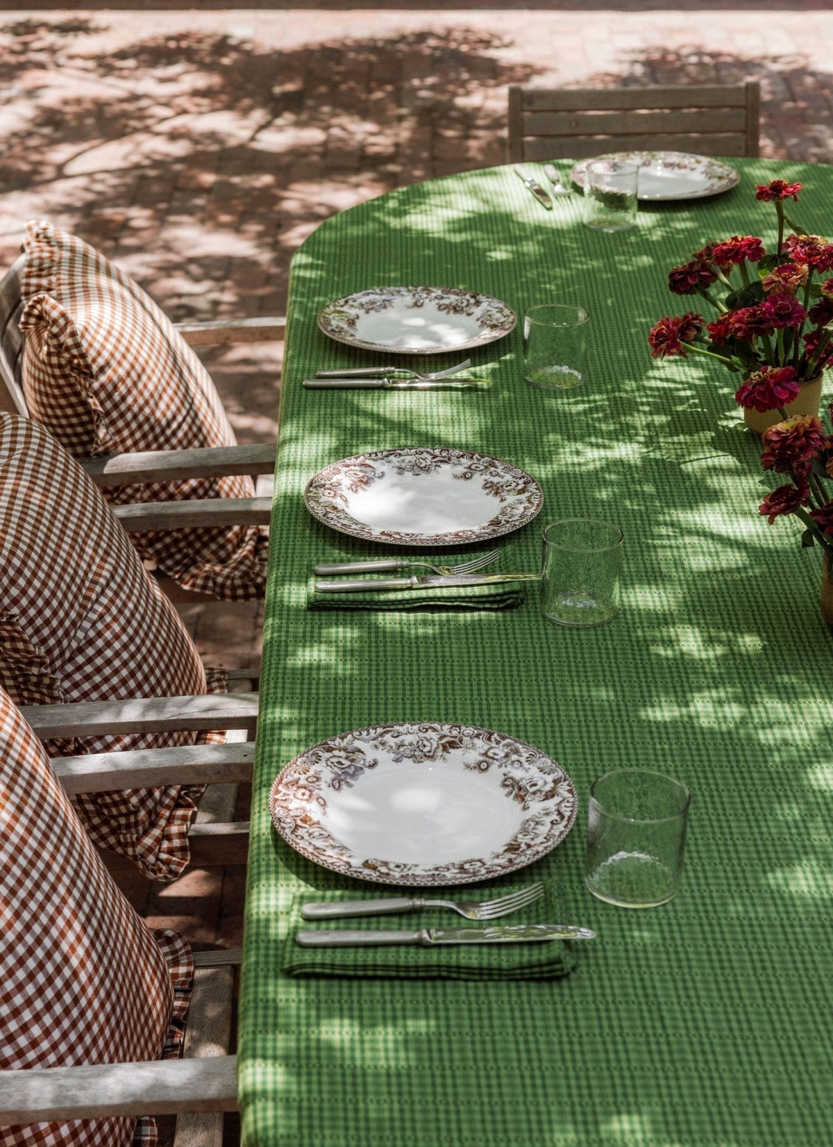 Two Toned Evergreen Tablecloth