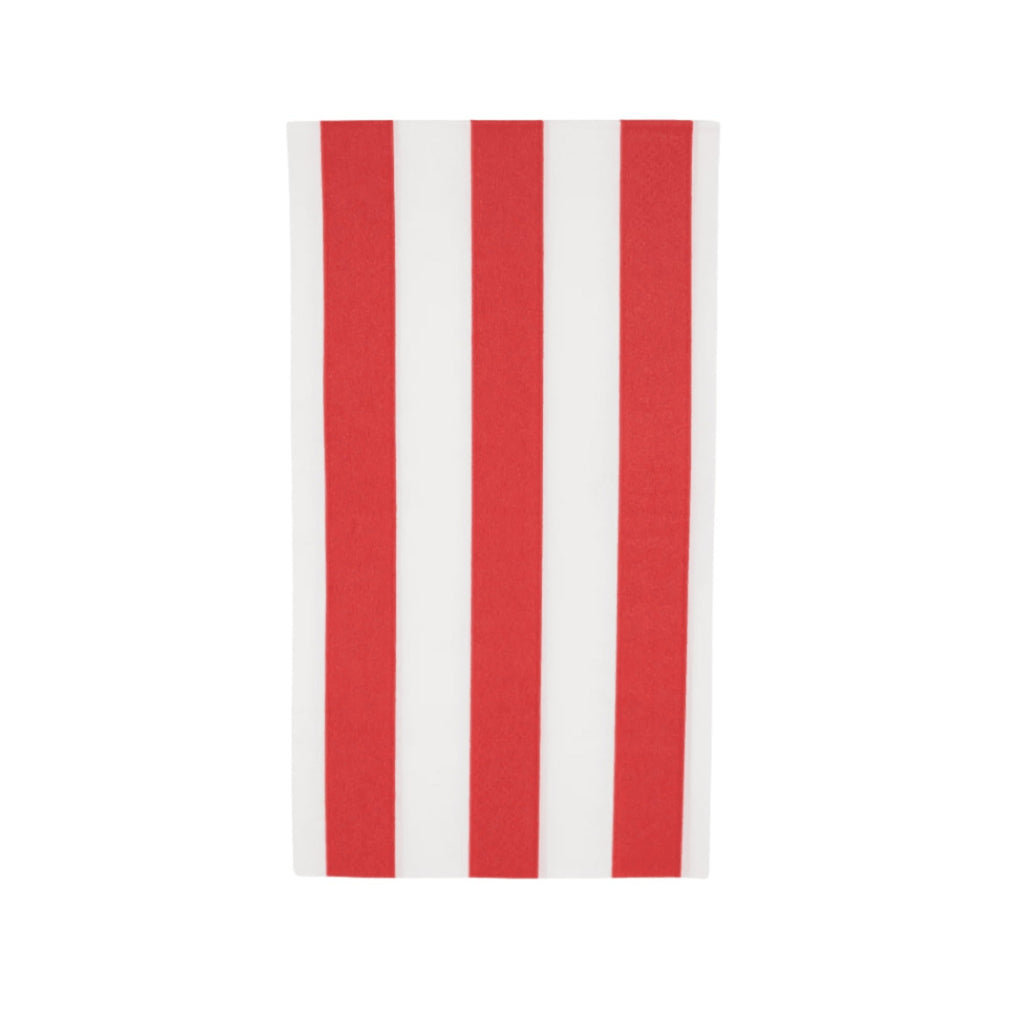 Cherry Red Signature Cabana Stripe Guest Towels