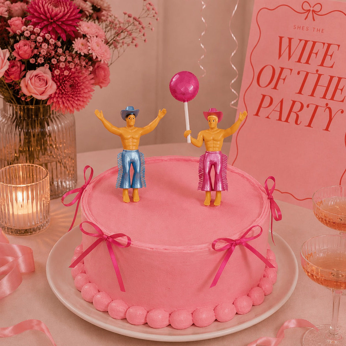 Disco Cowboy Cake Toppers
