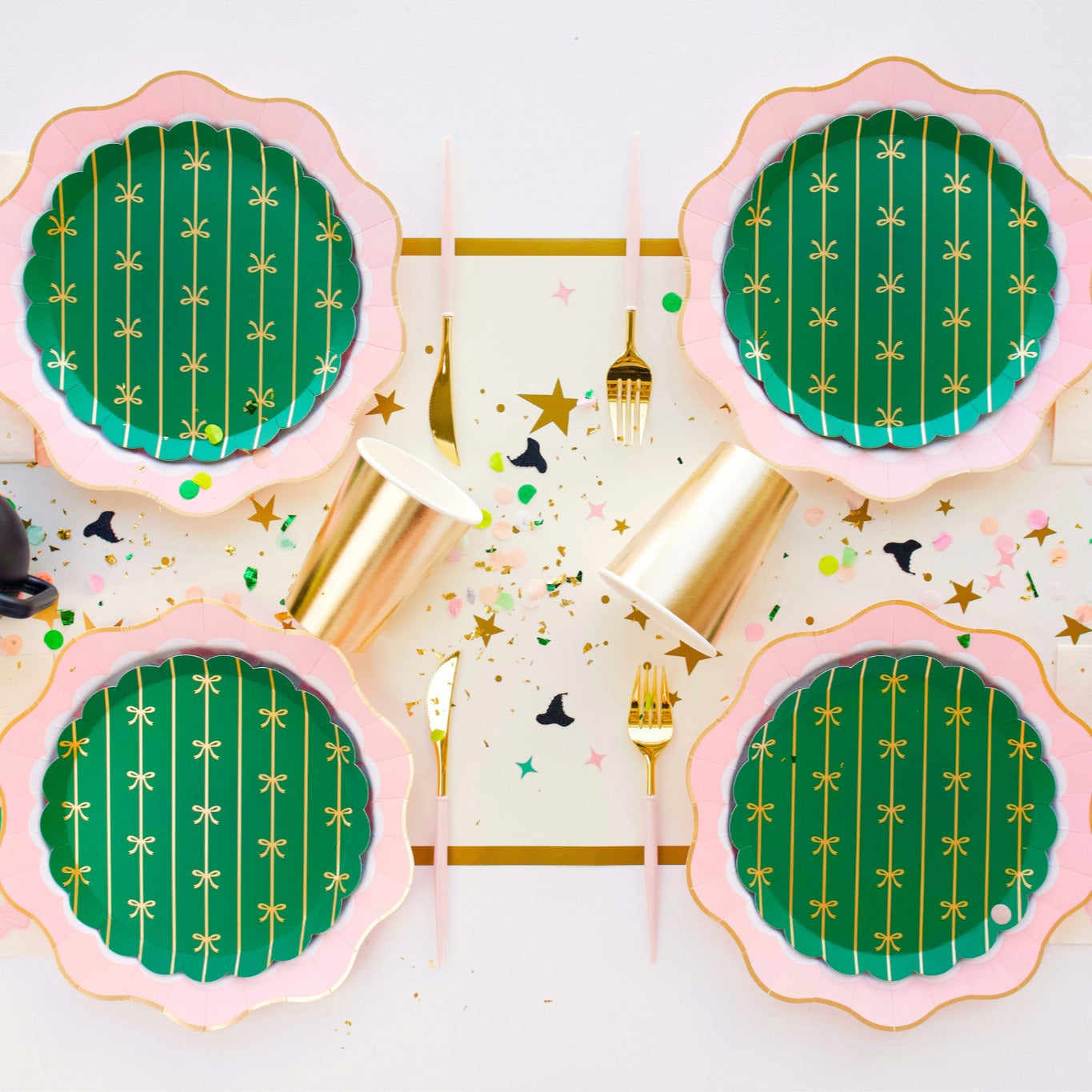 Gold Metallic Stars Table Runner