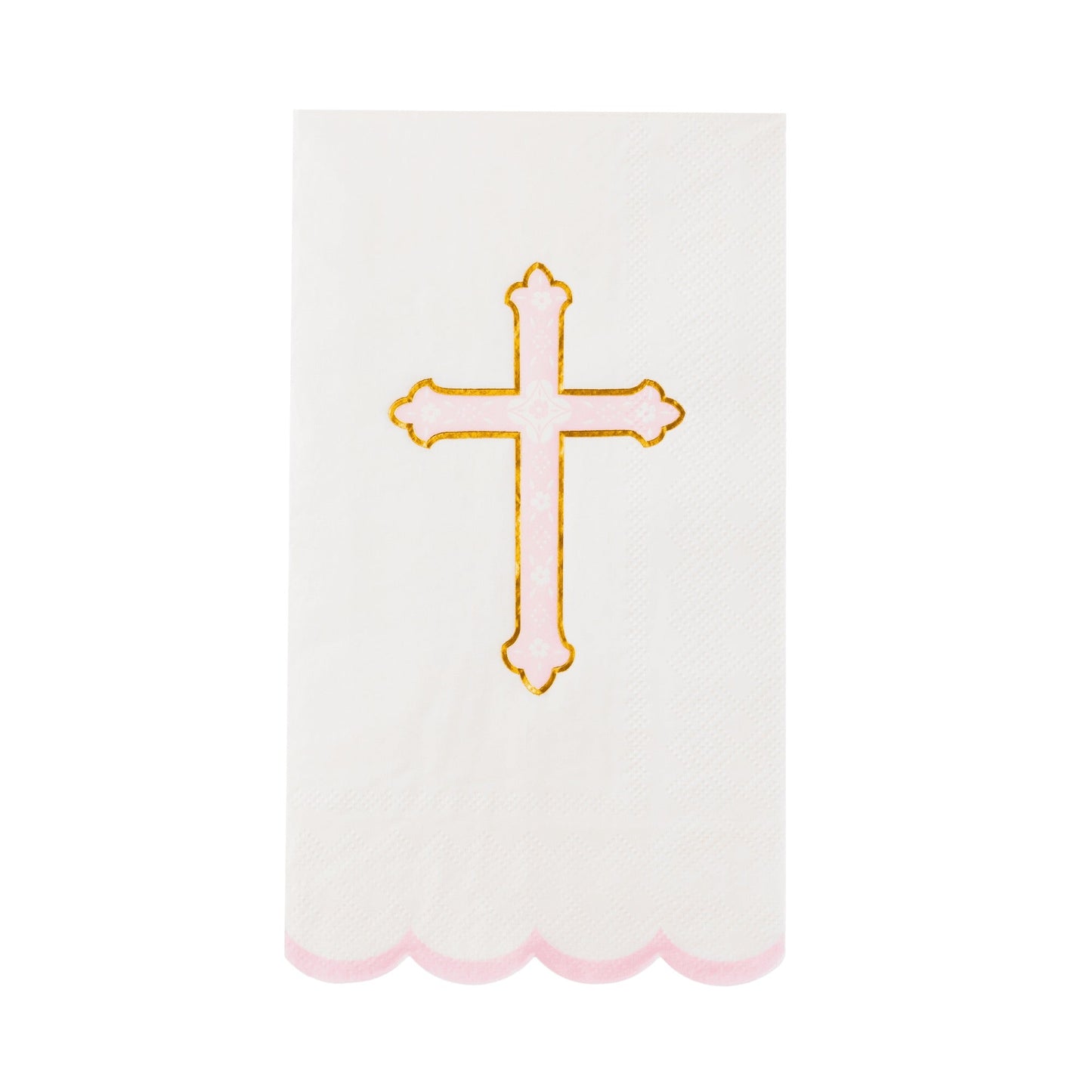 Petal Pink Cross Guest Towels