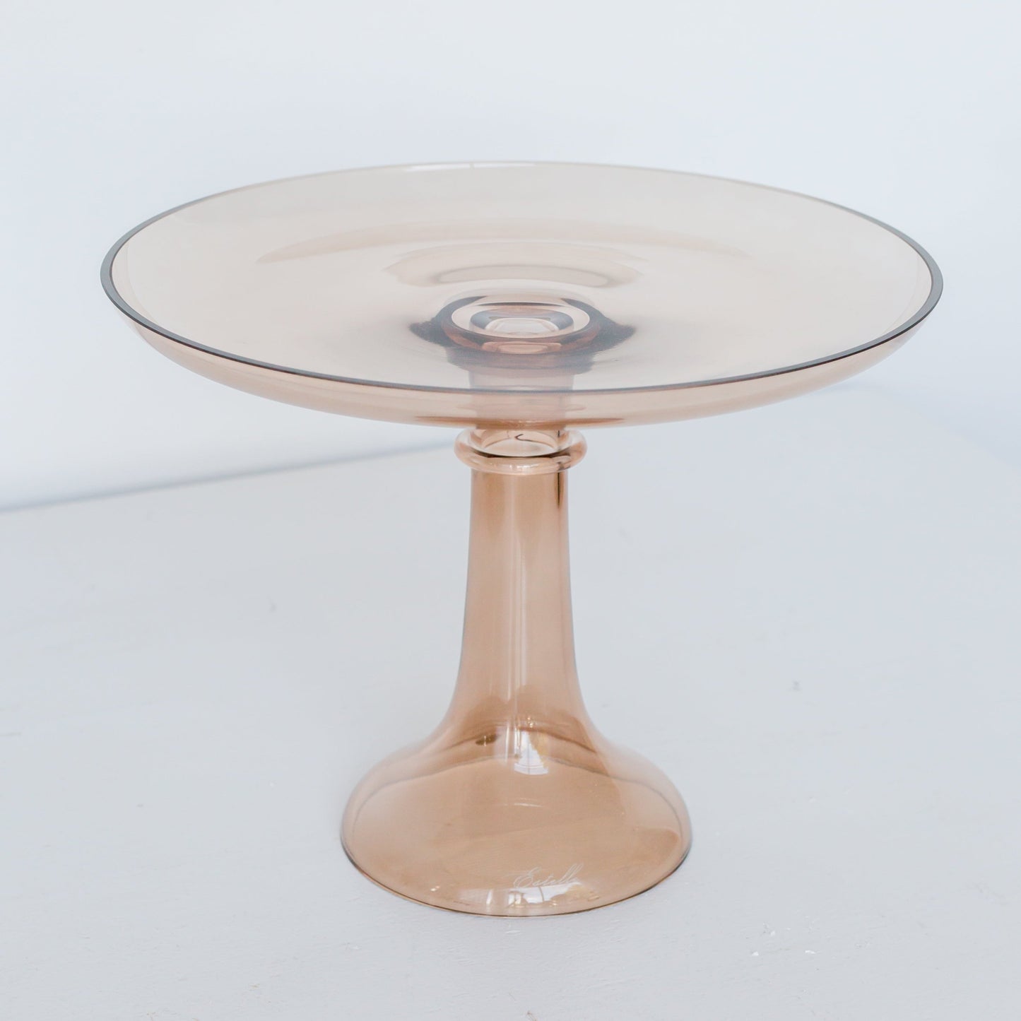Amber Smoke Glass Cake Stand