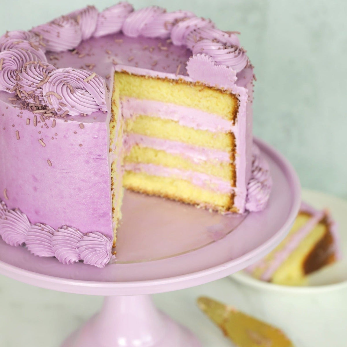 Large Lilac Purple Melamine Cake Stand