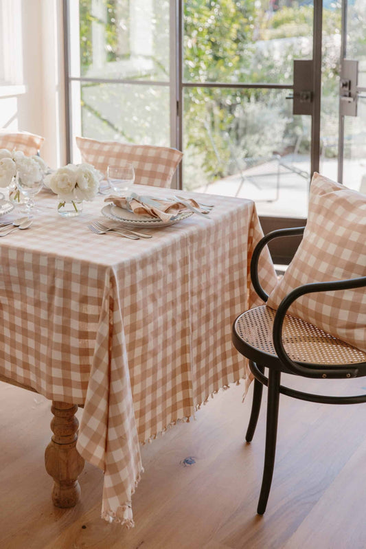 Gingham Blush Tablecloth