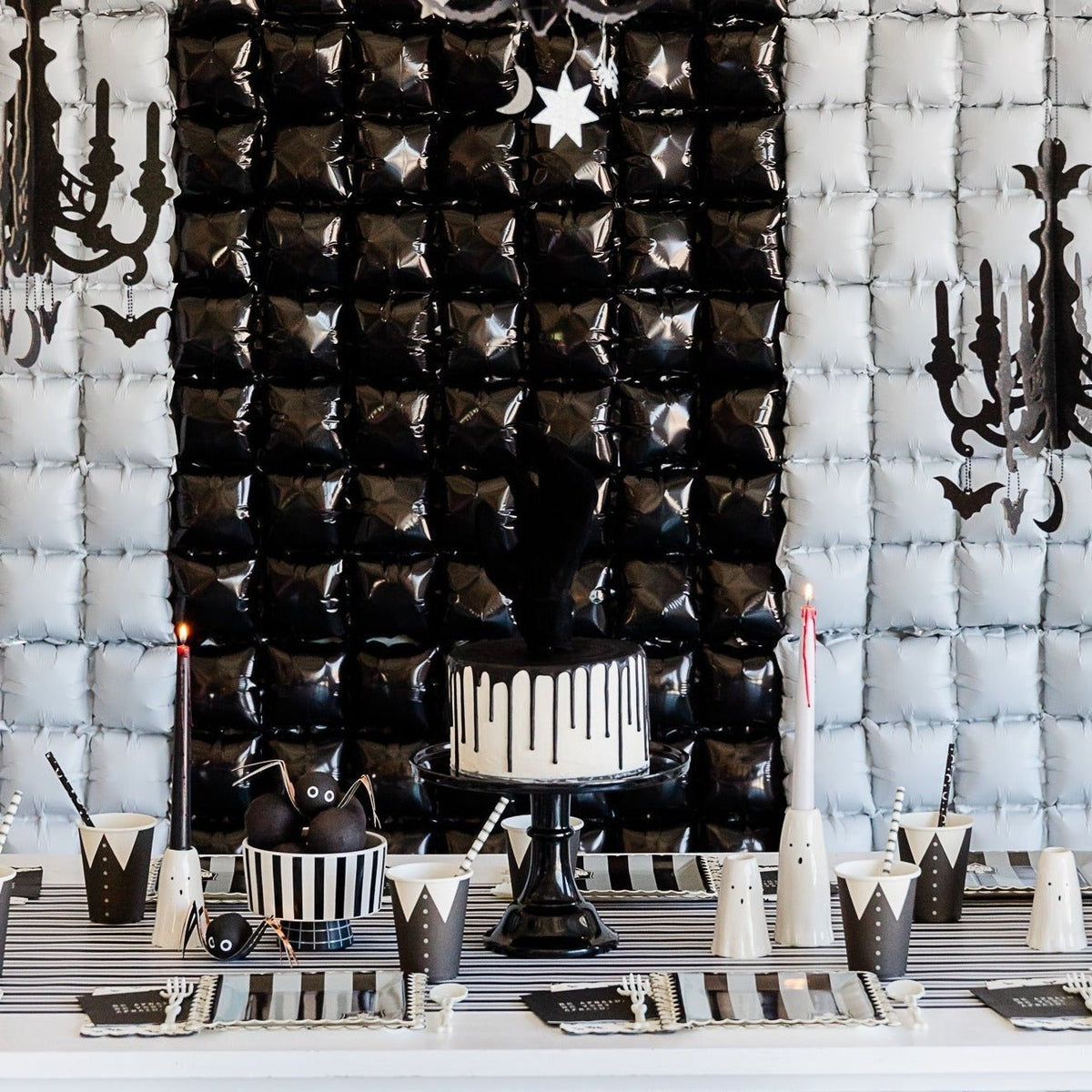 Large Ink Black Melamine Cake Stand
