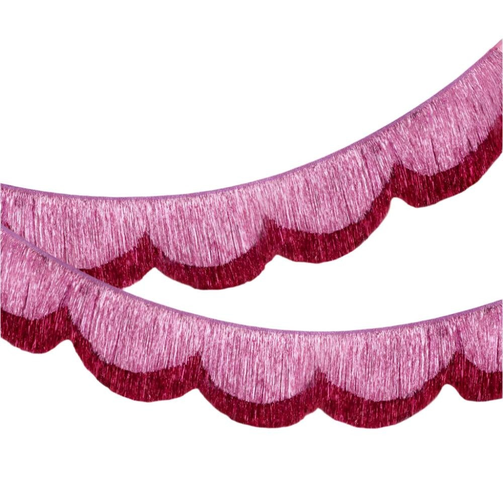 Pink Scalloped Fringe Banner