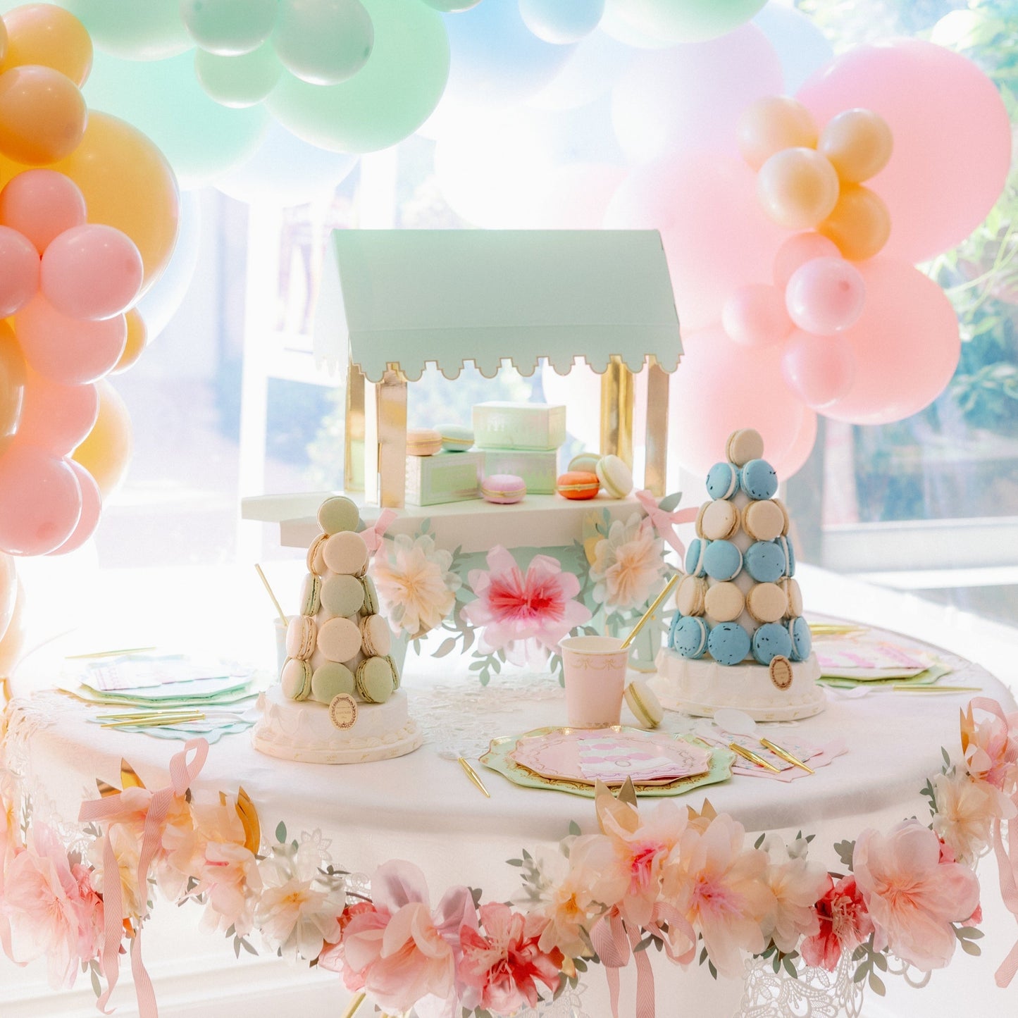 Meri Meri X Laduree Paris Macaron Cart Party Centrepiece