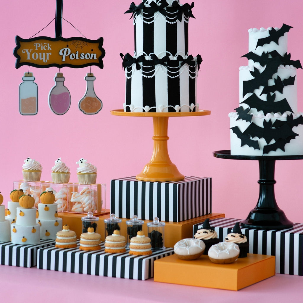 Black Noire Cabana Stripe Display Box Risers