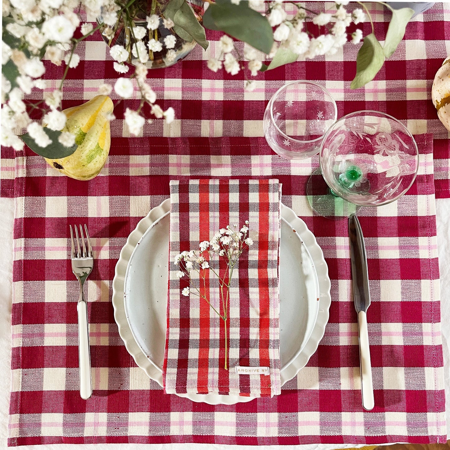Noel Plaid Dinner Napkin Set