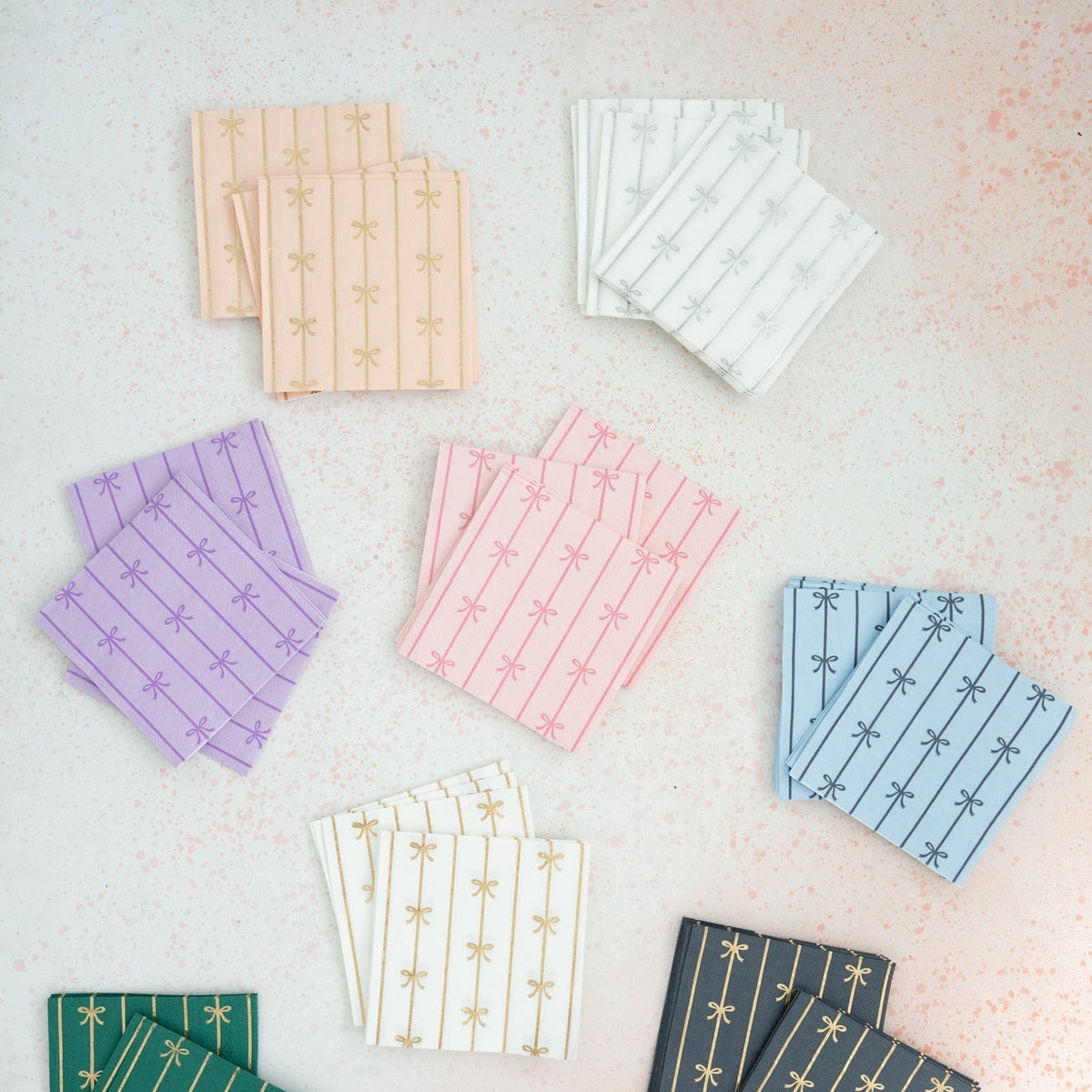 Sweet Peach Signature Bow Small Napkins