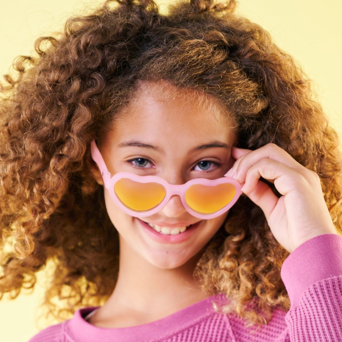 Kids Pink Heart Sunglasses