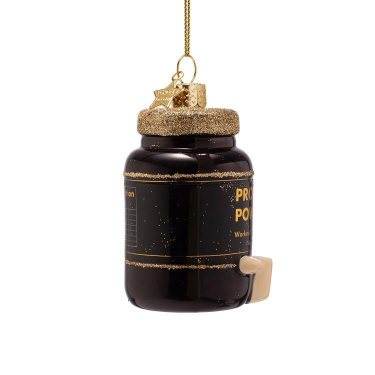 Protein Powder Glass Ornament