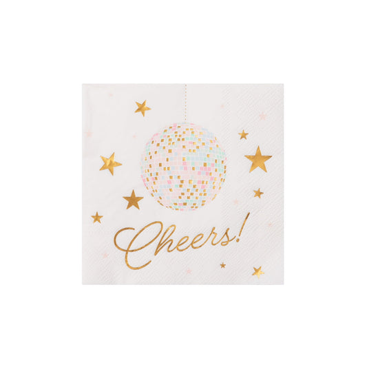 Pink Disco Ball Cocktail Napkins