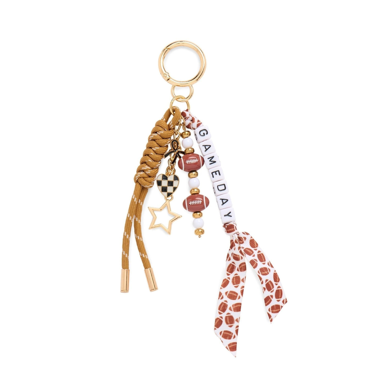 Shiraleah "Gameday" Football Bag Charm/Key Ring, Brown