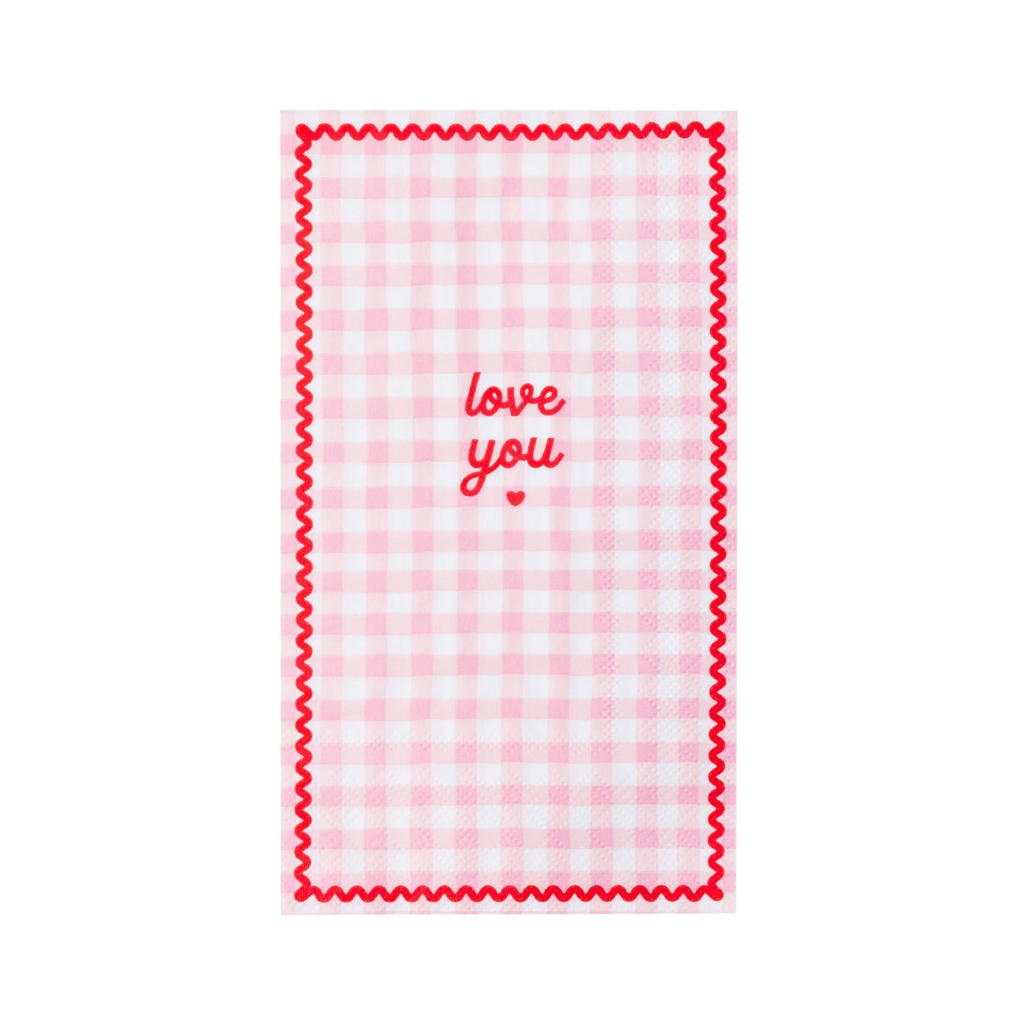 Gingham Valentine's Day Guest Towels