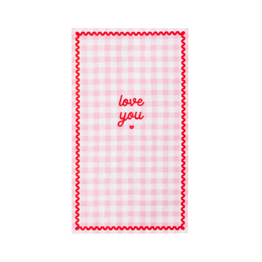 Gingham Valentine's Day Guest Towels