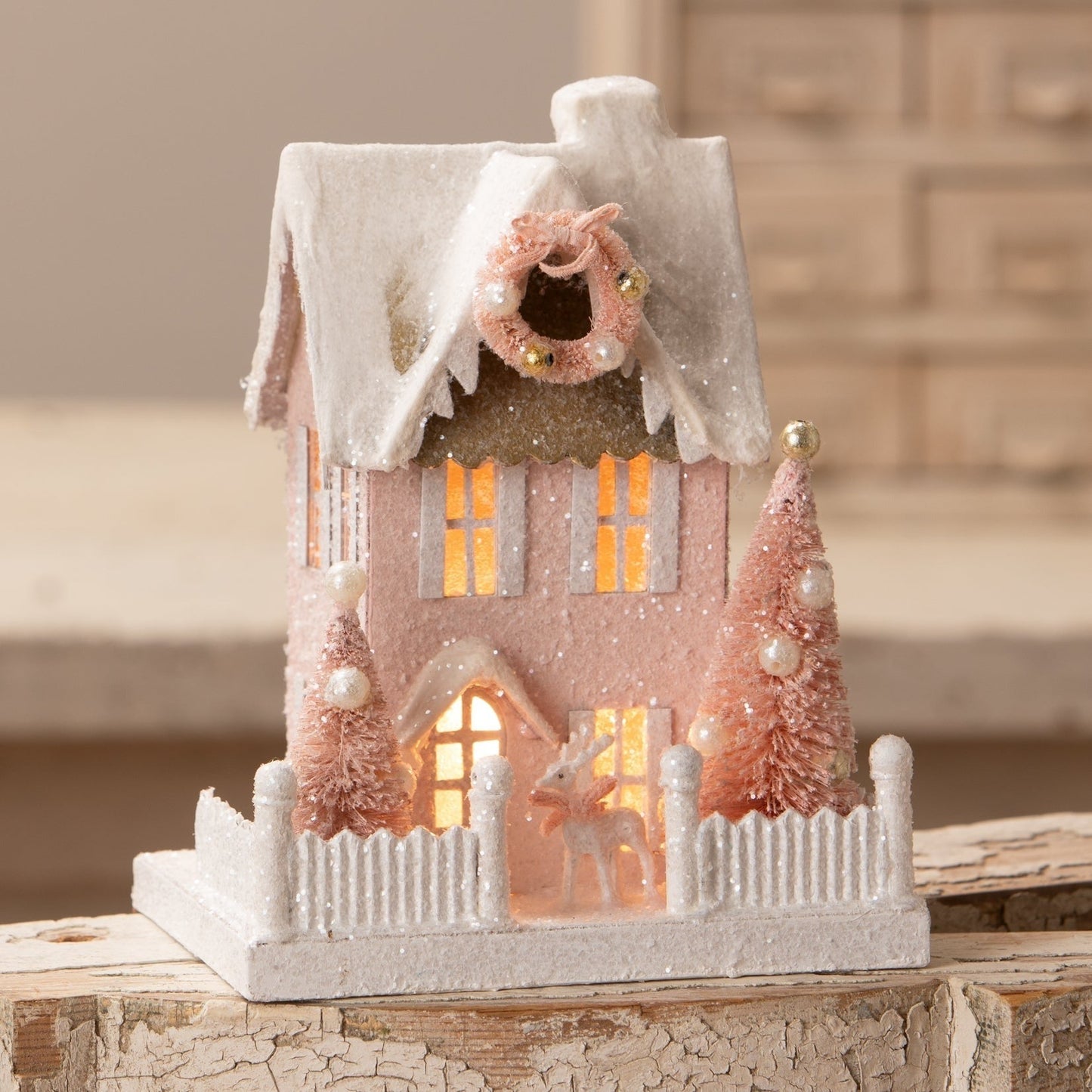 Bethany Lowe Pretty in Pink Cottage