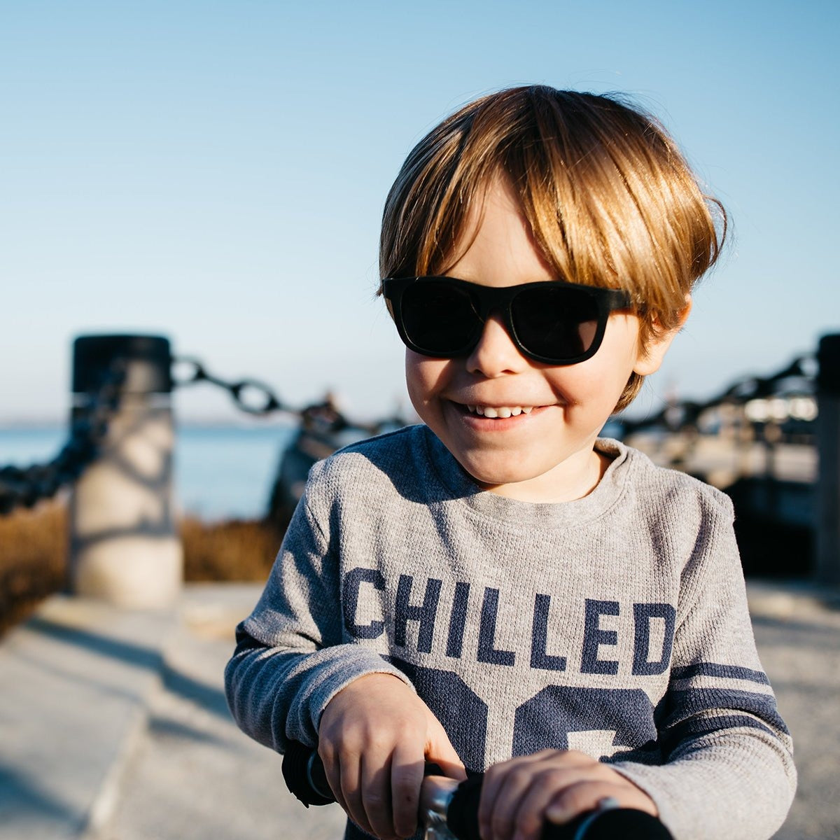 Kids Black Aviator Sunglasses