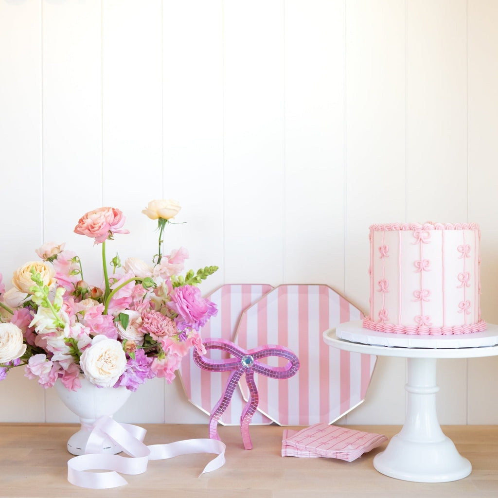 Petal Pink Signature Cabana Stripe Plates
