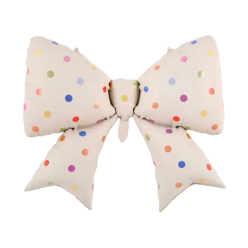 Colorful Polka Dot Bow Foil Balloon
